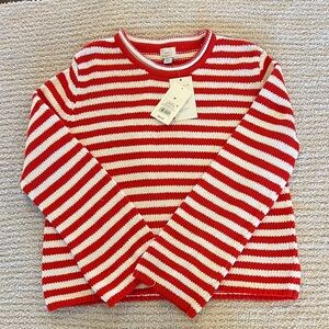 Target A New Day Red and White Striped Knit Sweater